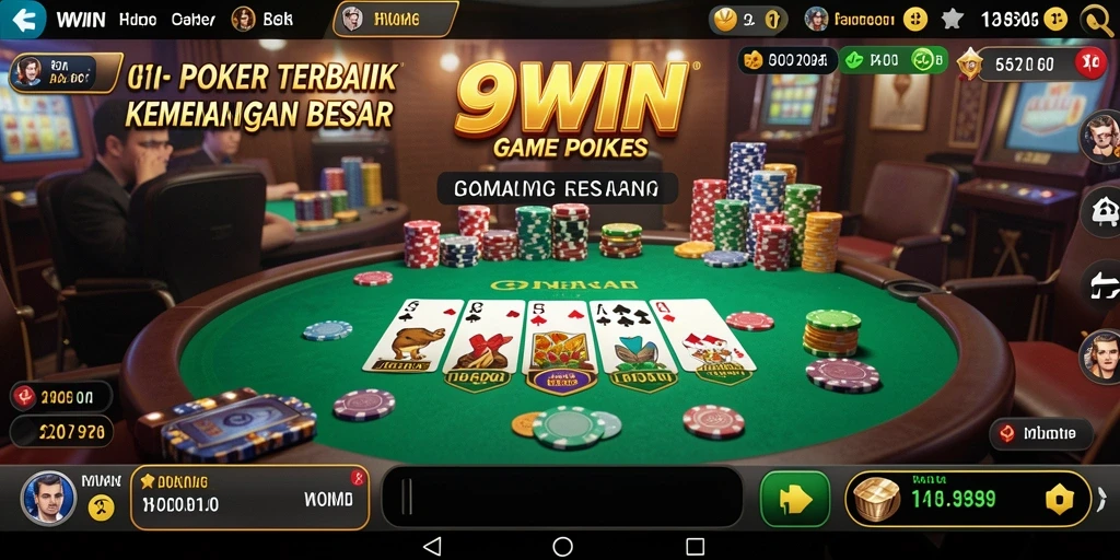 Tampilan gameplay yang menegangkan dalam aplikasi 9WIN.