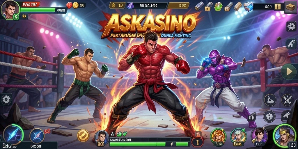 Gameplay seru dalam ASKASINO yang menghadirkan pertarungan epik.
