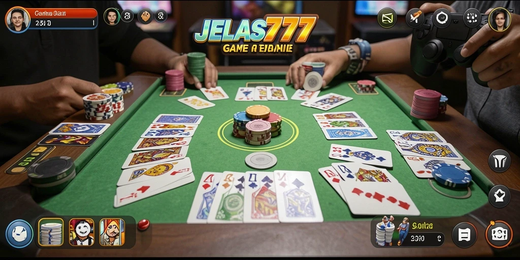 Tampilan gameplay Gaple yang seru dan menarik di JELAS777.