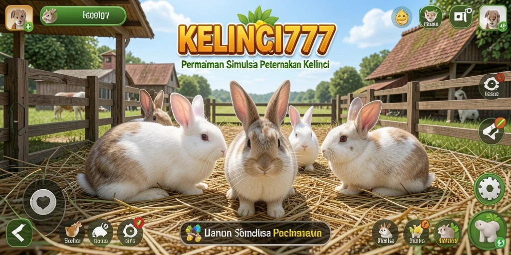 Screenshot gameplay KELINCI777 menampilkan keseruan merawat kelinci di peternakan.