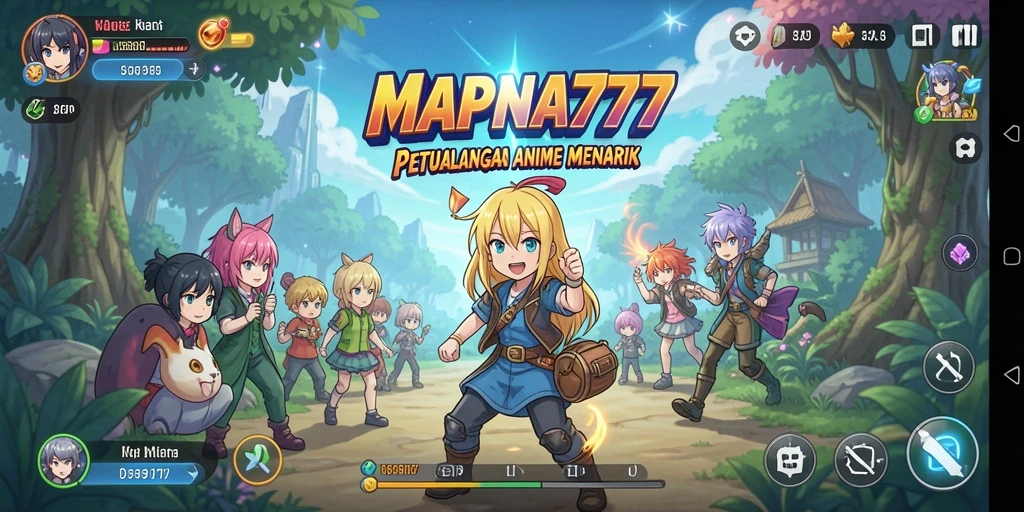 Tampilan gameplay seru dalam dunia anime yang menawan.