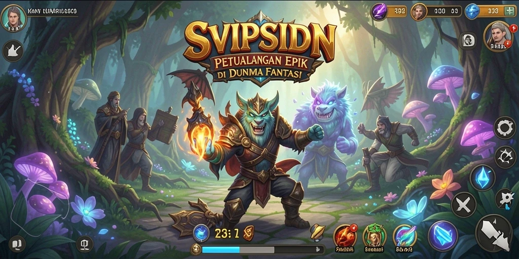 Screenshot menampilkan pertempuran epik di dunia fantasi SVIPSIDN.