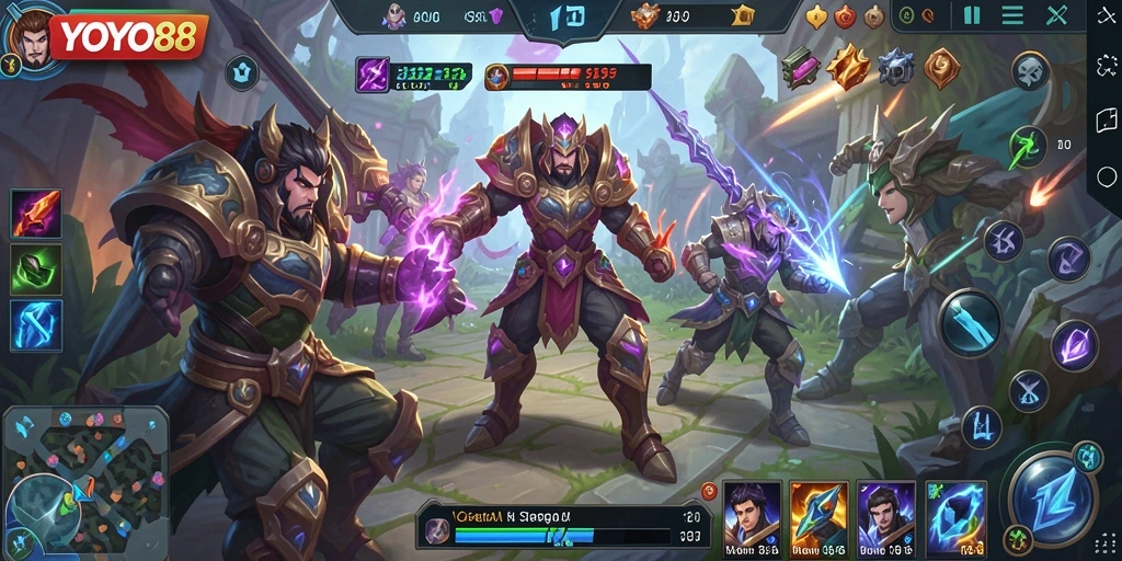 Screenshot dari gameplay seru di YOYO88, menampilkan pertarungan epik.
