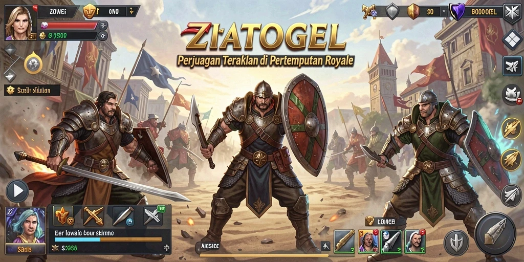 Tangkapan layar ZIATOGEL menampilkan intensitas pertempuran Battle Royale yang mendebarkan.